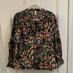 Elegant Green and Black Women's Blouse